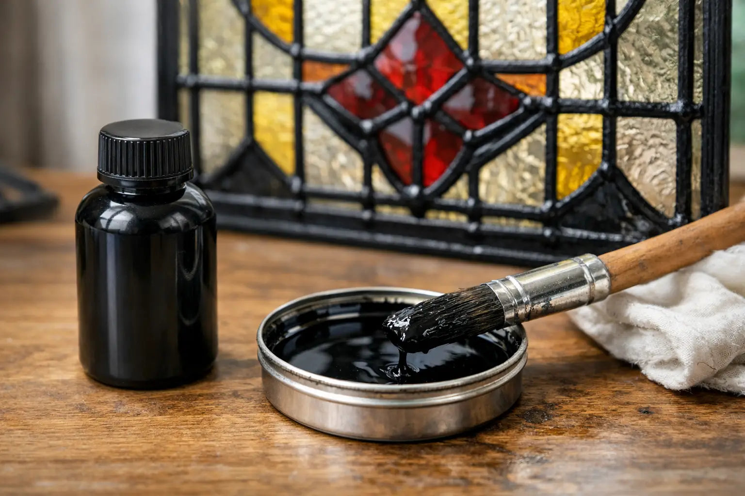 Neil’s Black Liquid Polish in Leadlighting