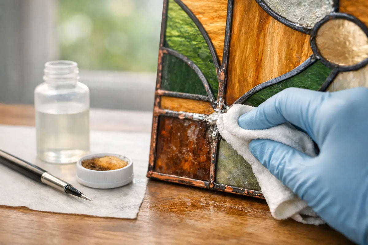 Cleaning Flux Residue on Stained Glass Safely