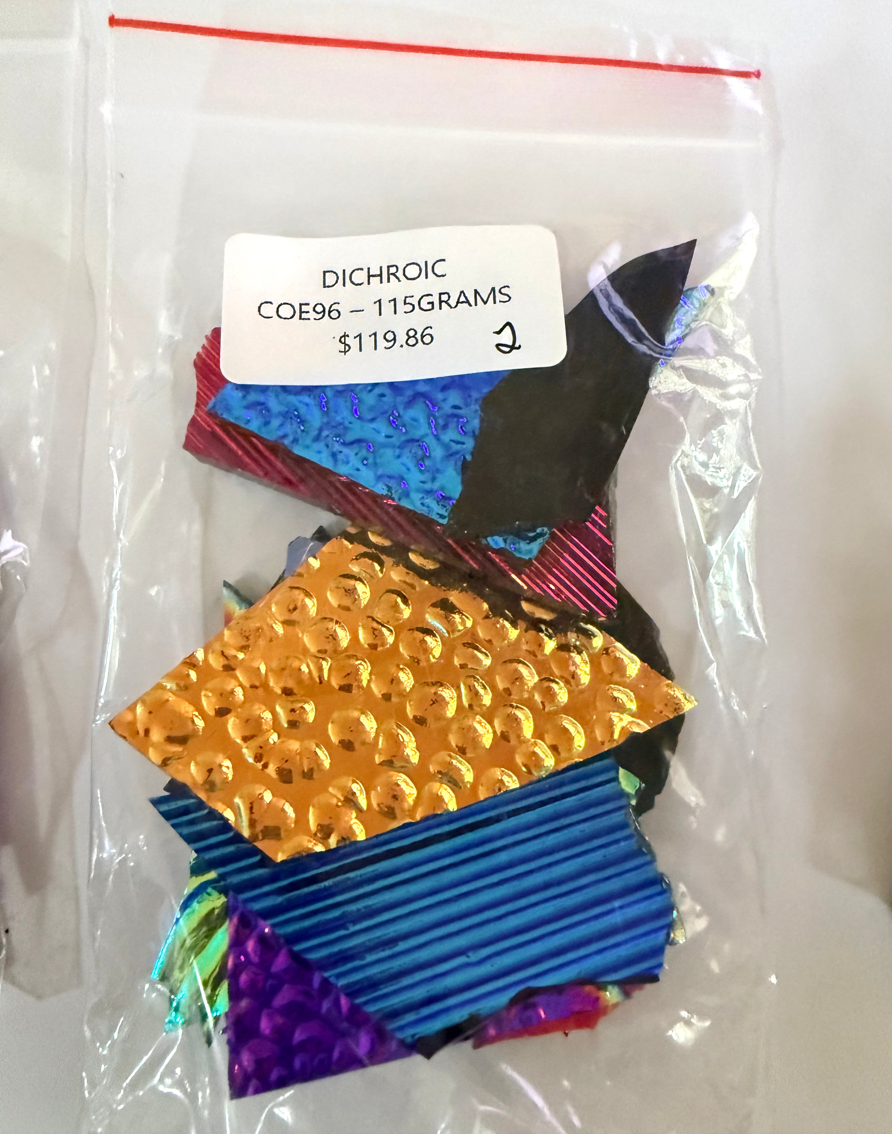 Dichroic glass Experimental Patterns COE 96 BLACK Scrap