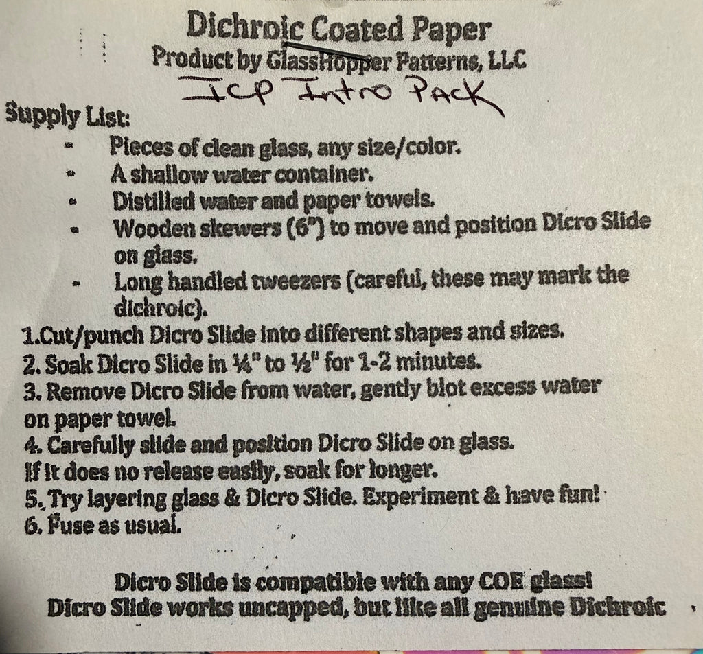 Dicro Slide Pattern Scrap Pack - Small - Works with all glass COE's