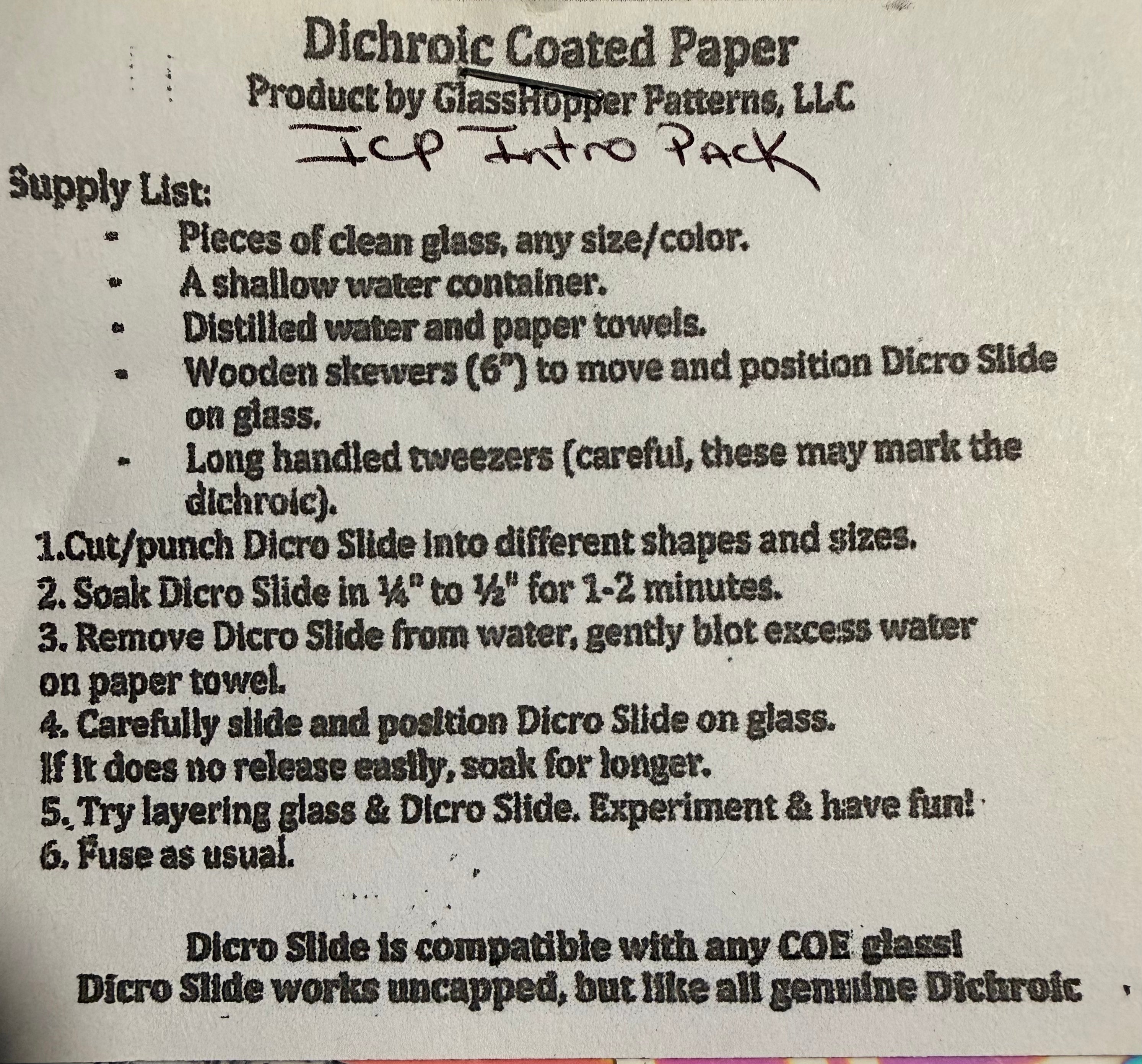 Dicro Slide Pattern Scrap Pack - Small - Works with all glass COE's