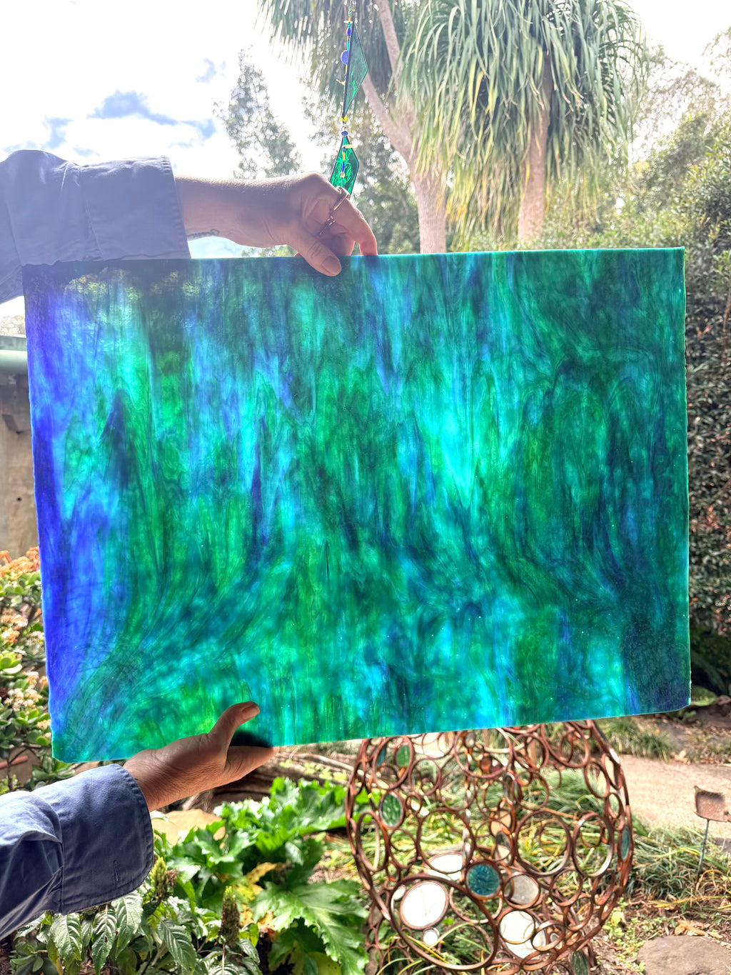 Youghiogheny Turquoise, Cobalt Blue, Green Mottled - Y6664RG