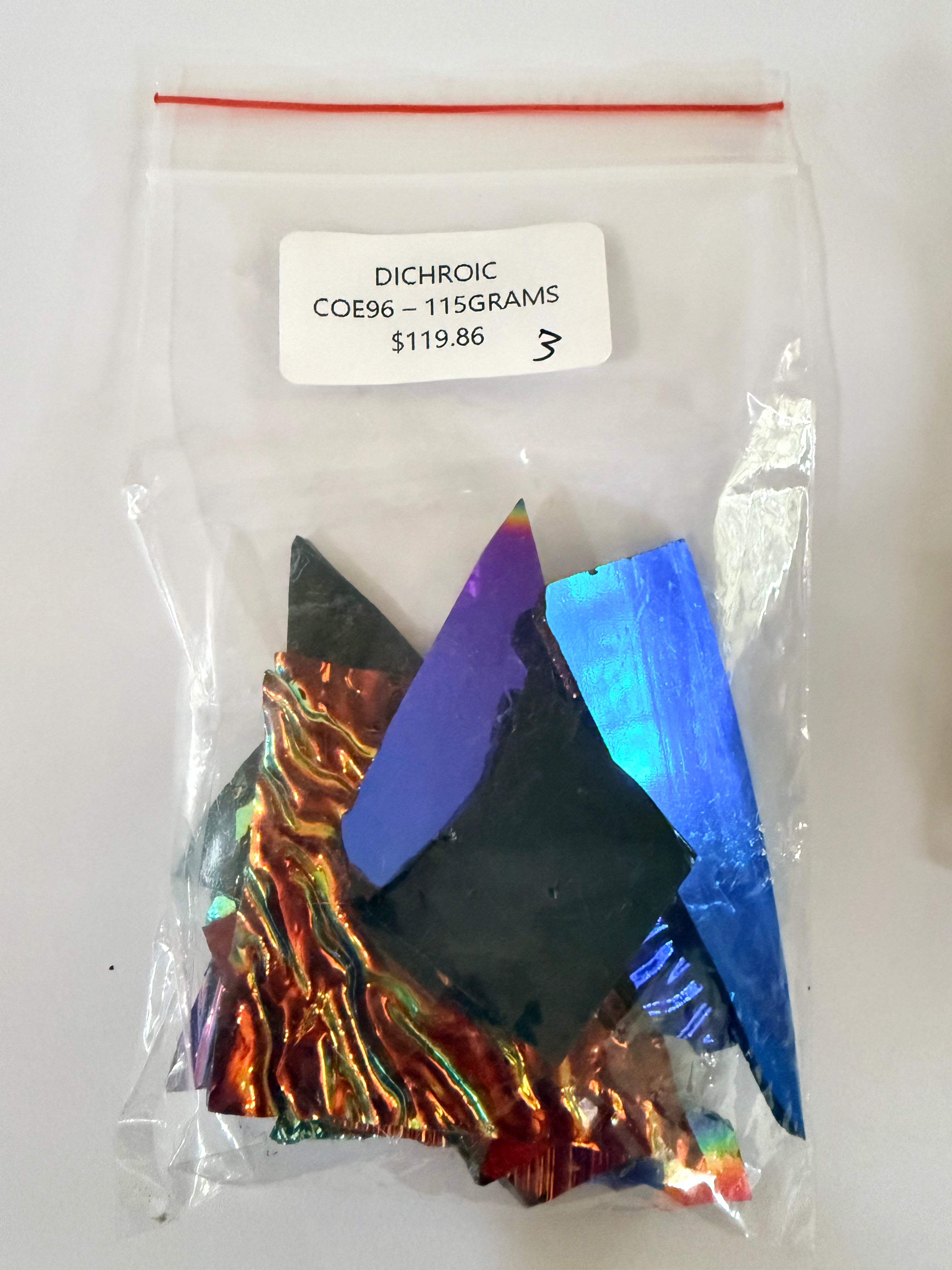 Dichroic glass Experimental Patterns COE 96 BLACK Scrap