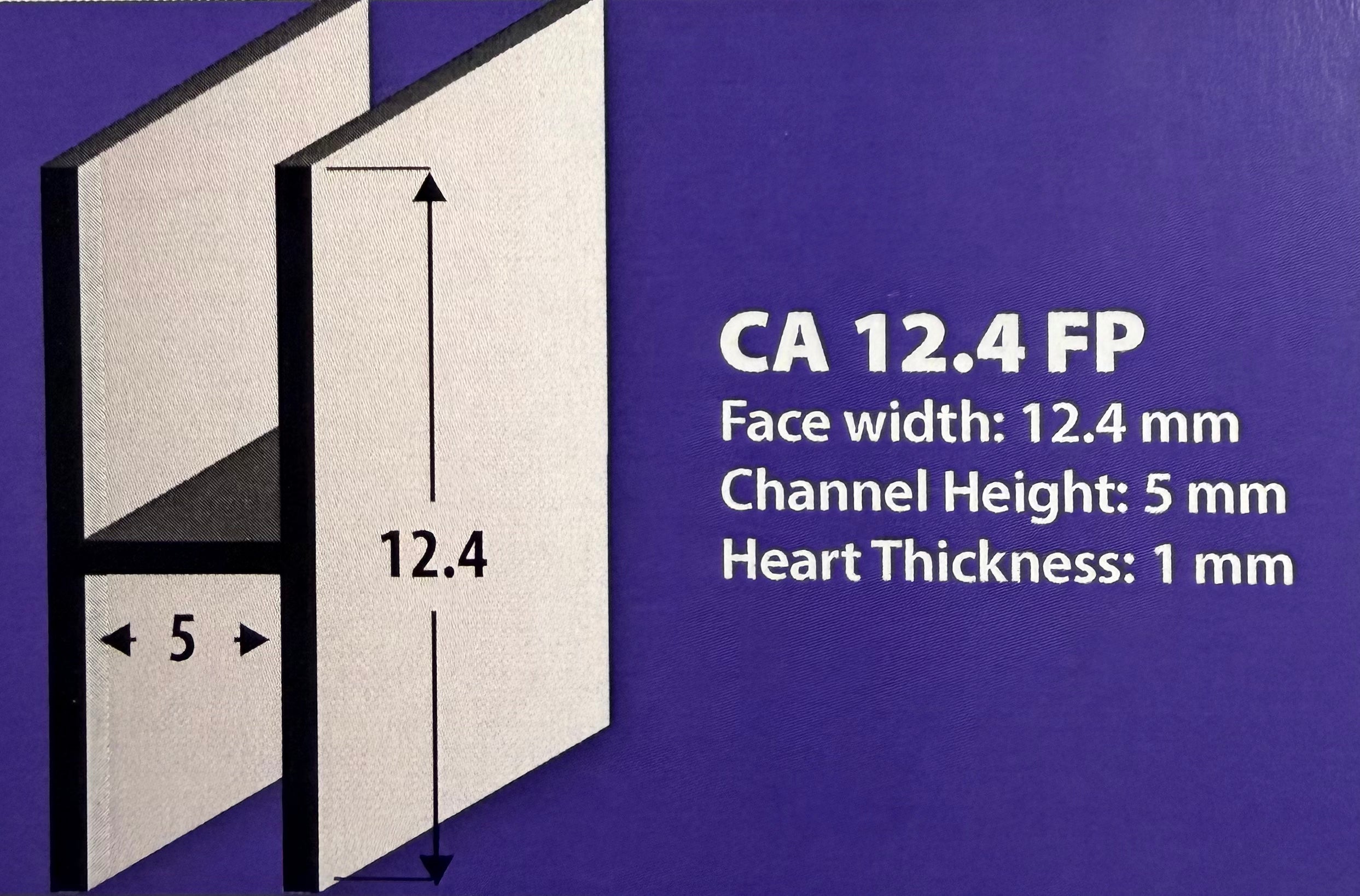 12.4 F – 12.4mm Lead Came Flat Profile