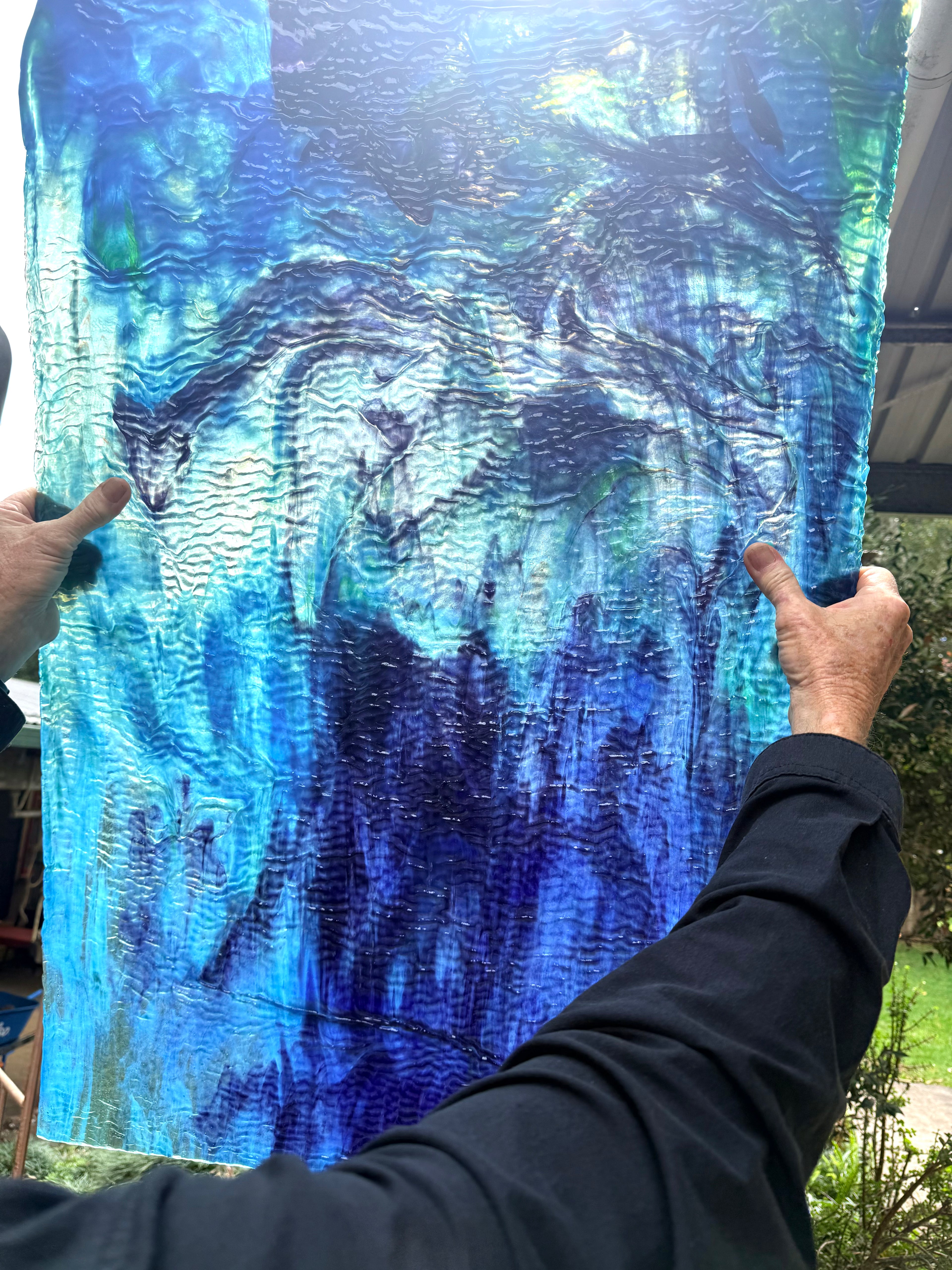 Youghiogheny Blues and Greens w/Purple Ripple Stipple- YWATERDKSPG