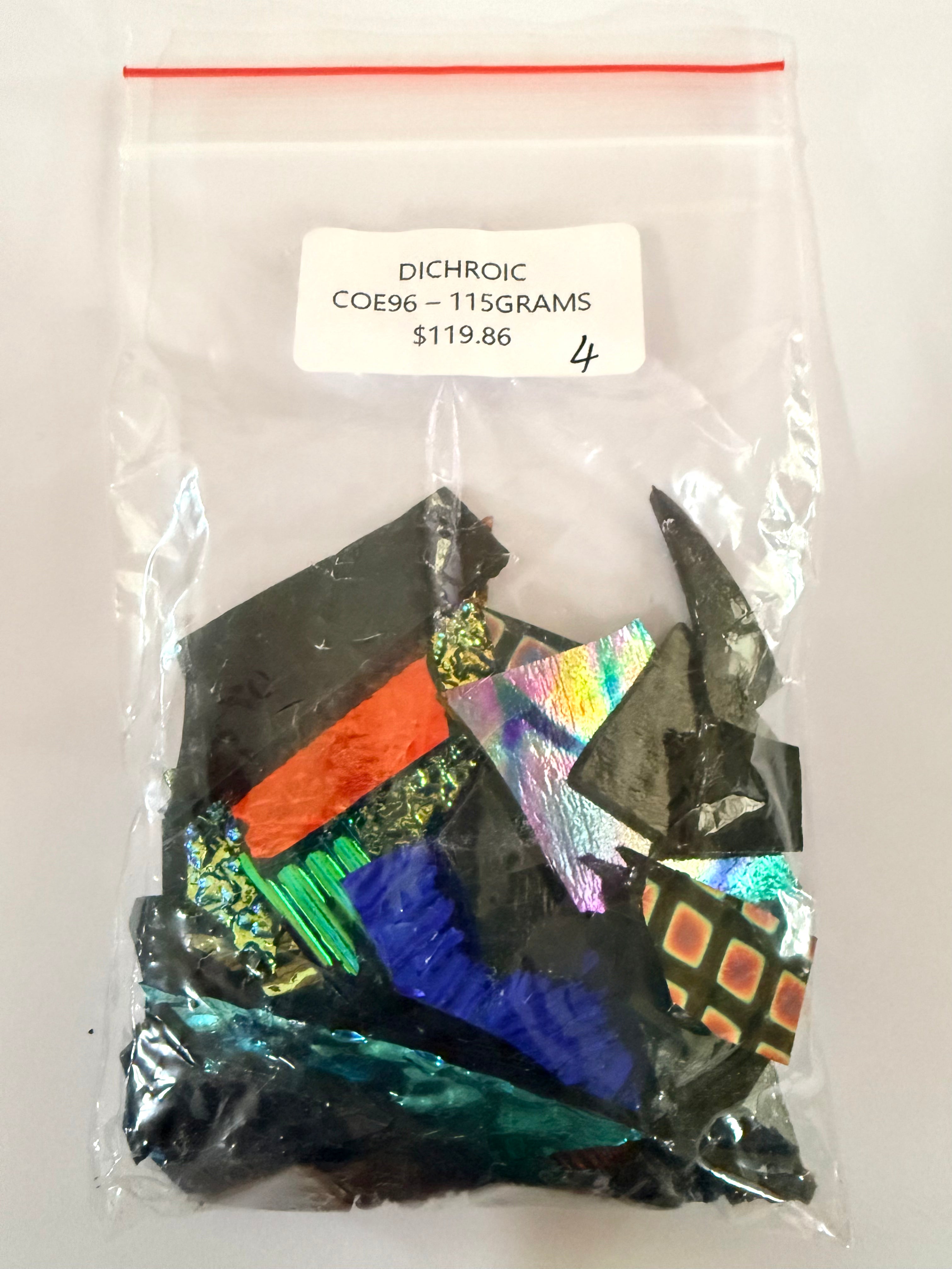 Dichroic glass Experimental Patterns COE 96 BLACK Scrap
