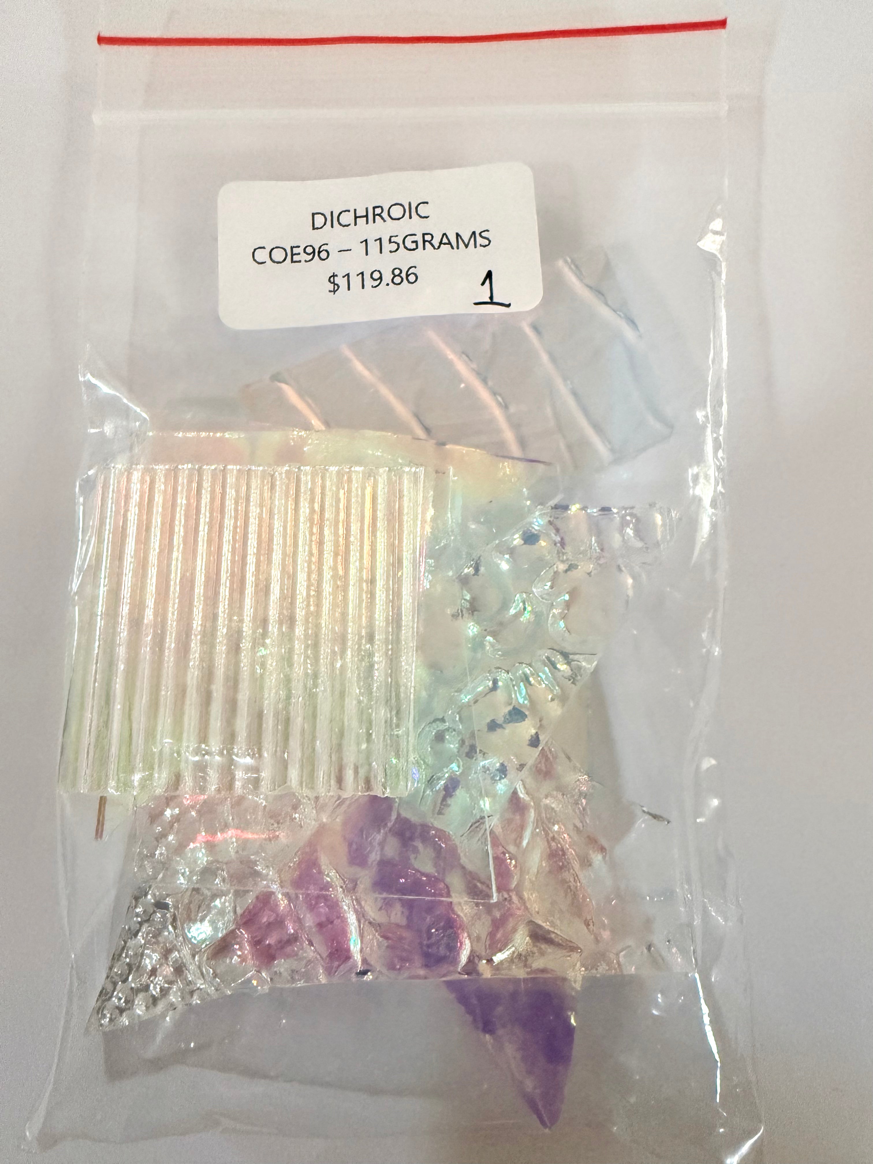 Dichroic glass Experimental Patterns COE 96 CLEAR Scrap