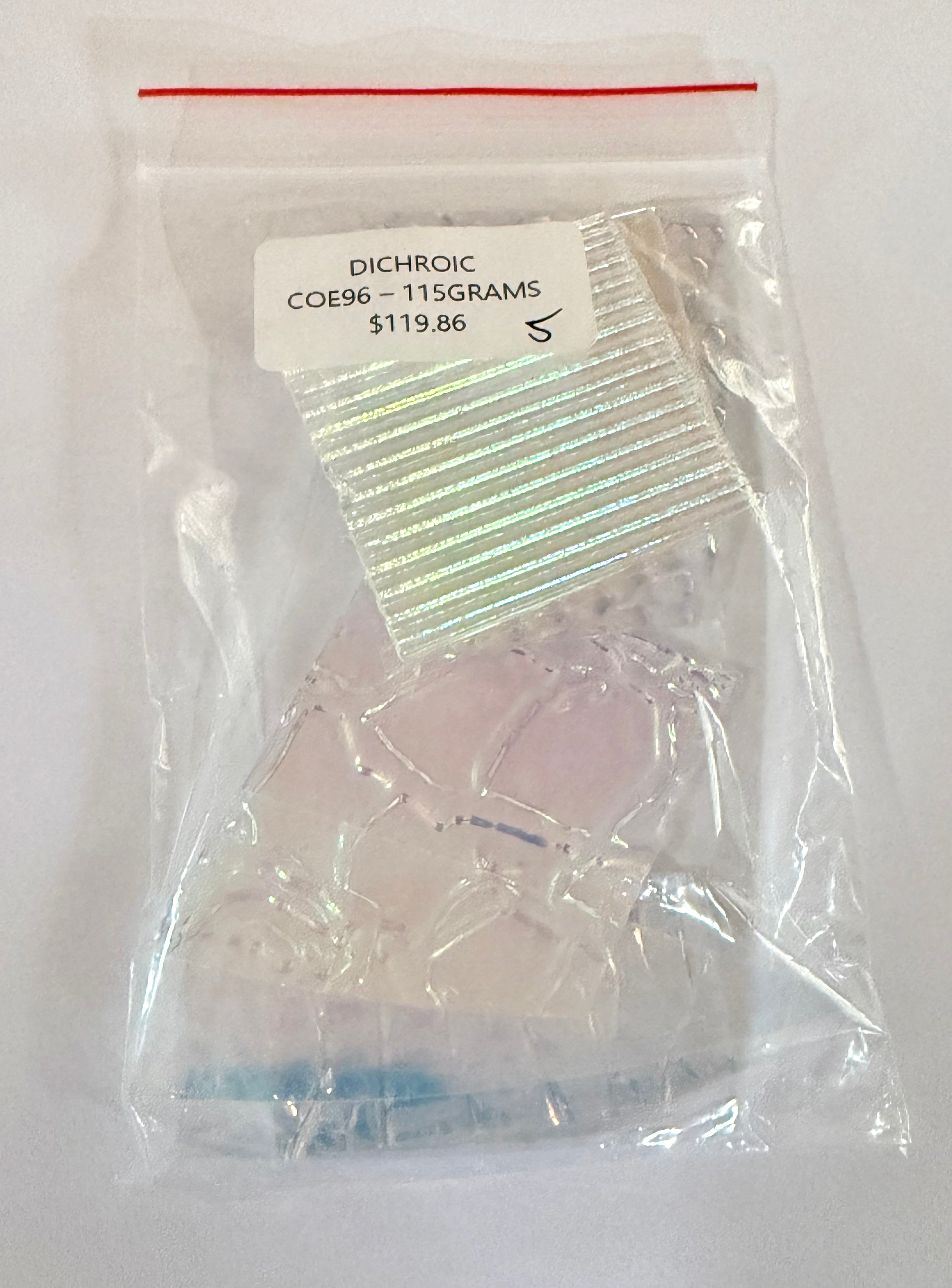 Dichroic glass Experimental Patterns COE 96 CLEAR Scrap