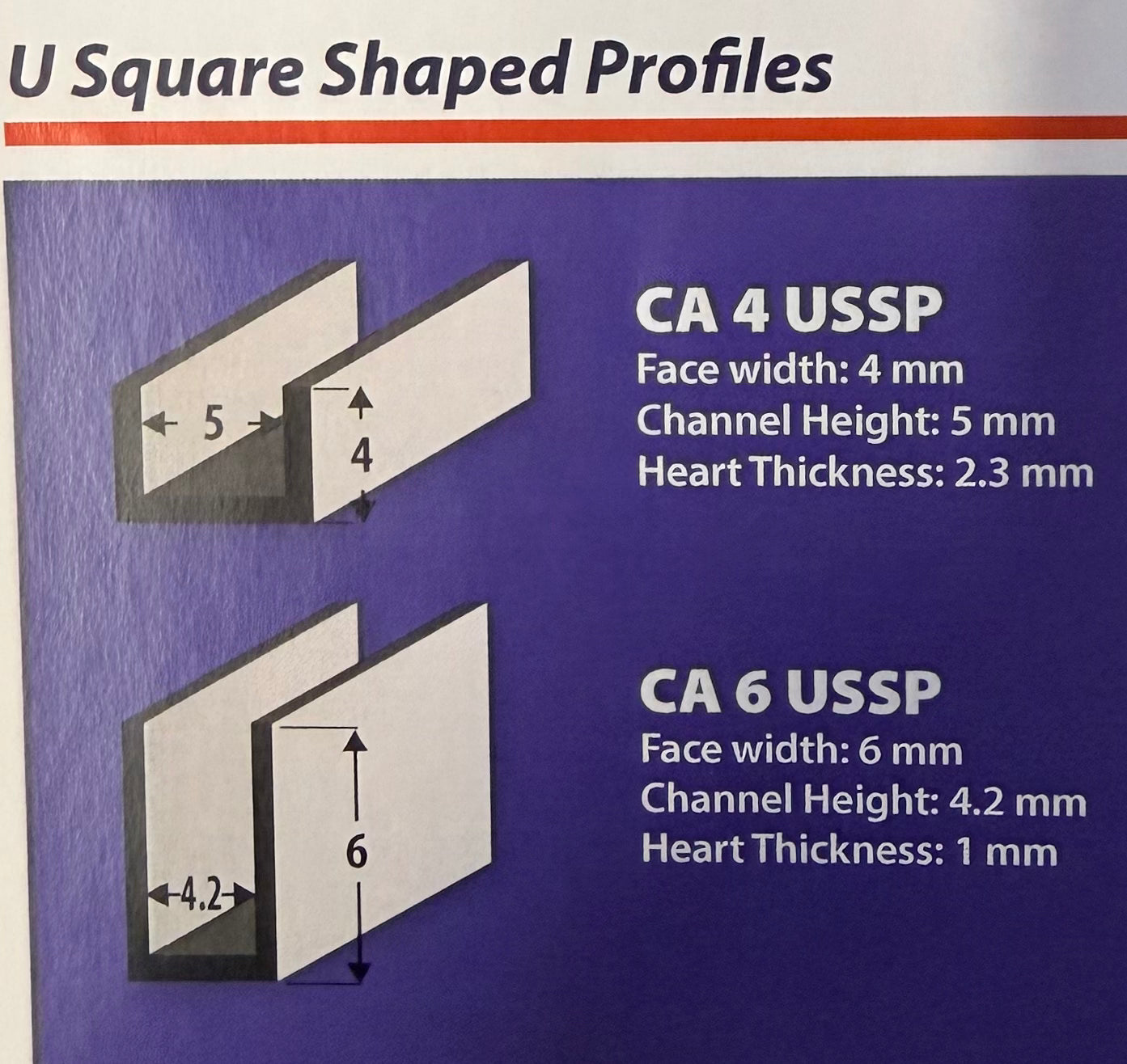 6 USSP – 6mm U shaped profile lead came