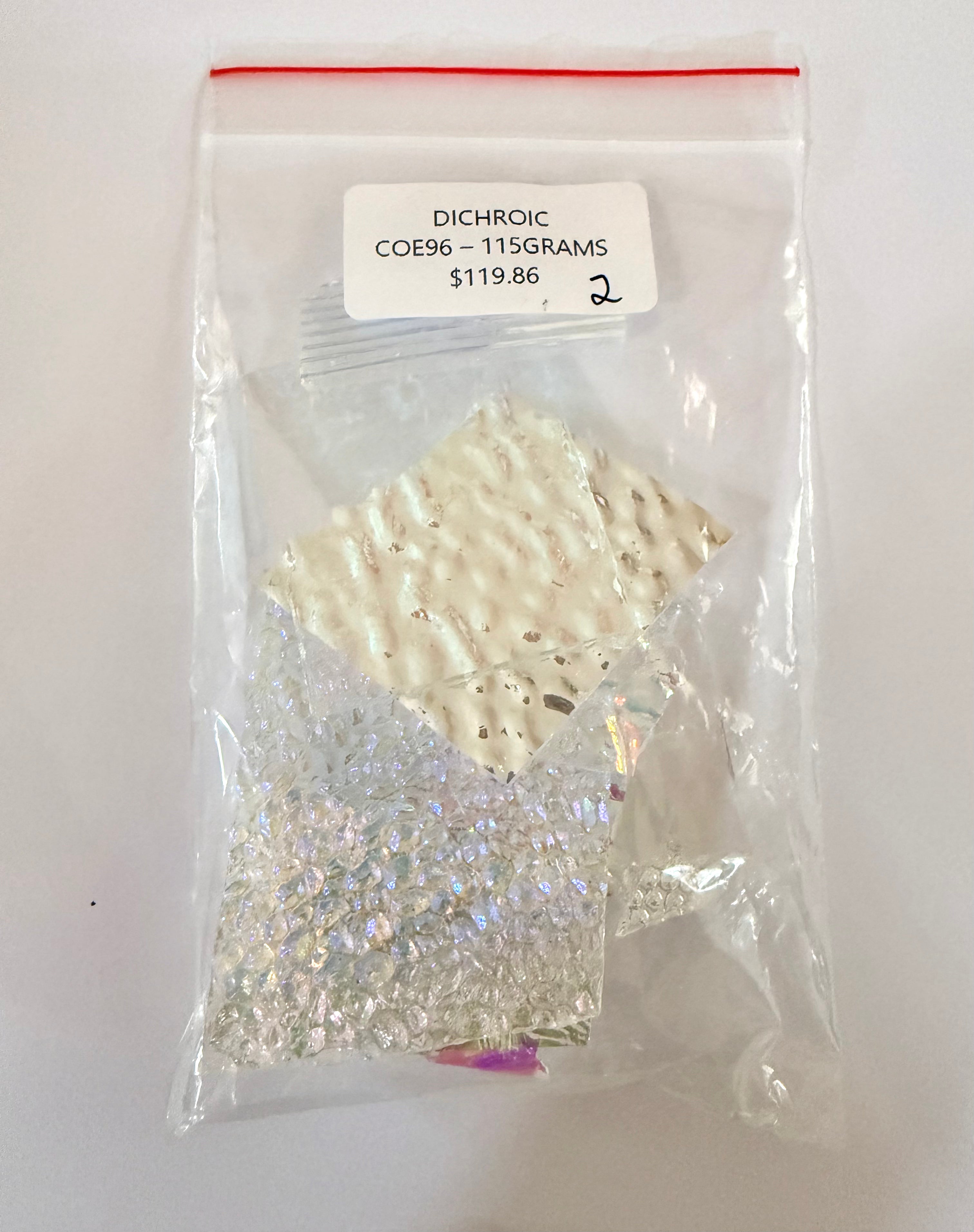 Dichroic glass Experimental Patterns COE 96 CLEAR Scrap