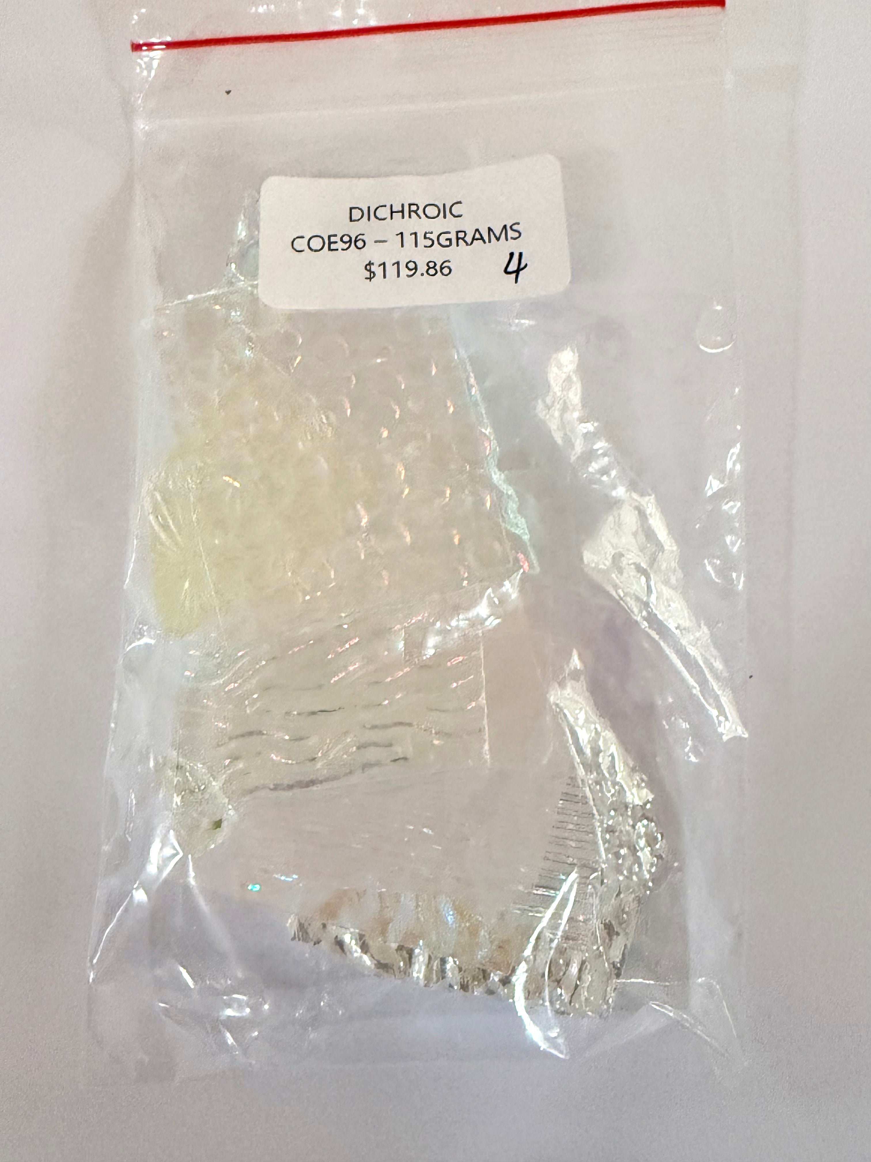 Dichroic glass Experimental Patterns COE 96 CLEAR Scrap