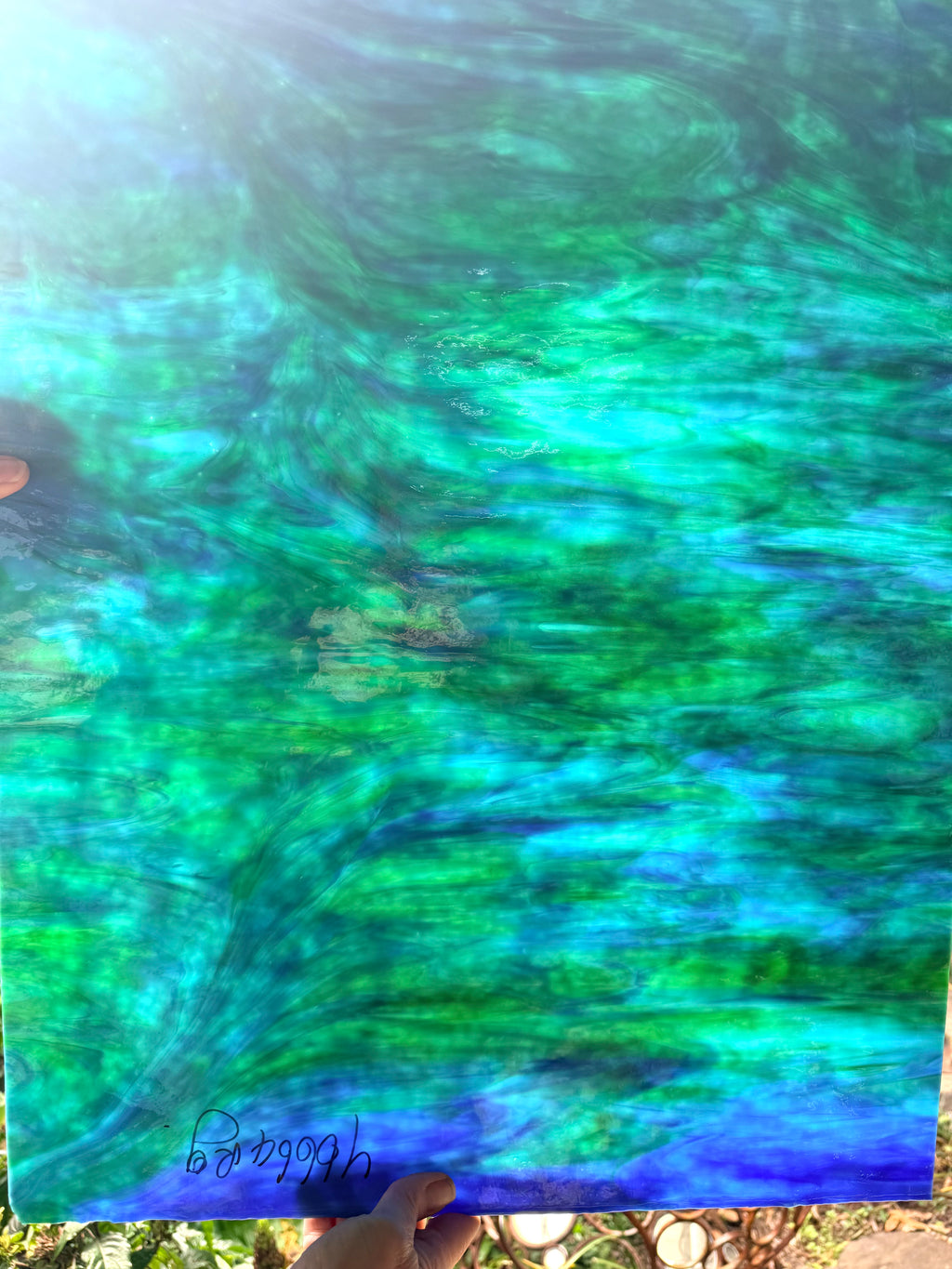 Youghiogheny Turquoise, Cobalt Blue, Green Mottled - Y6664RG