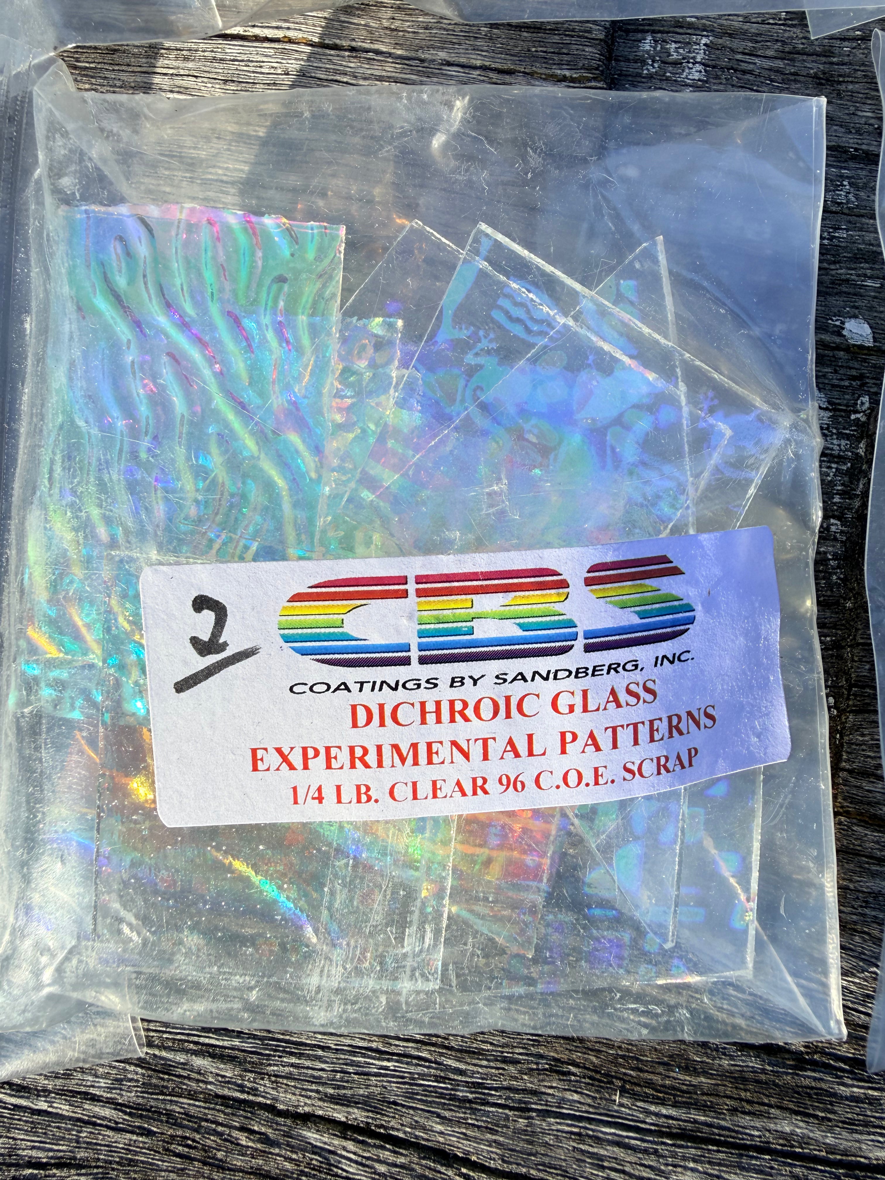 Dichroic glass Experimental Patterns COE 96 CLEAR Scrap
