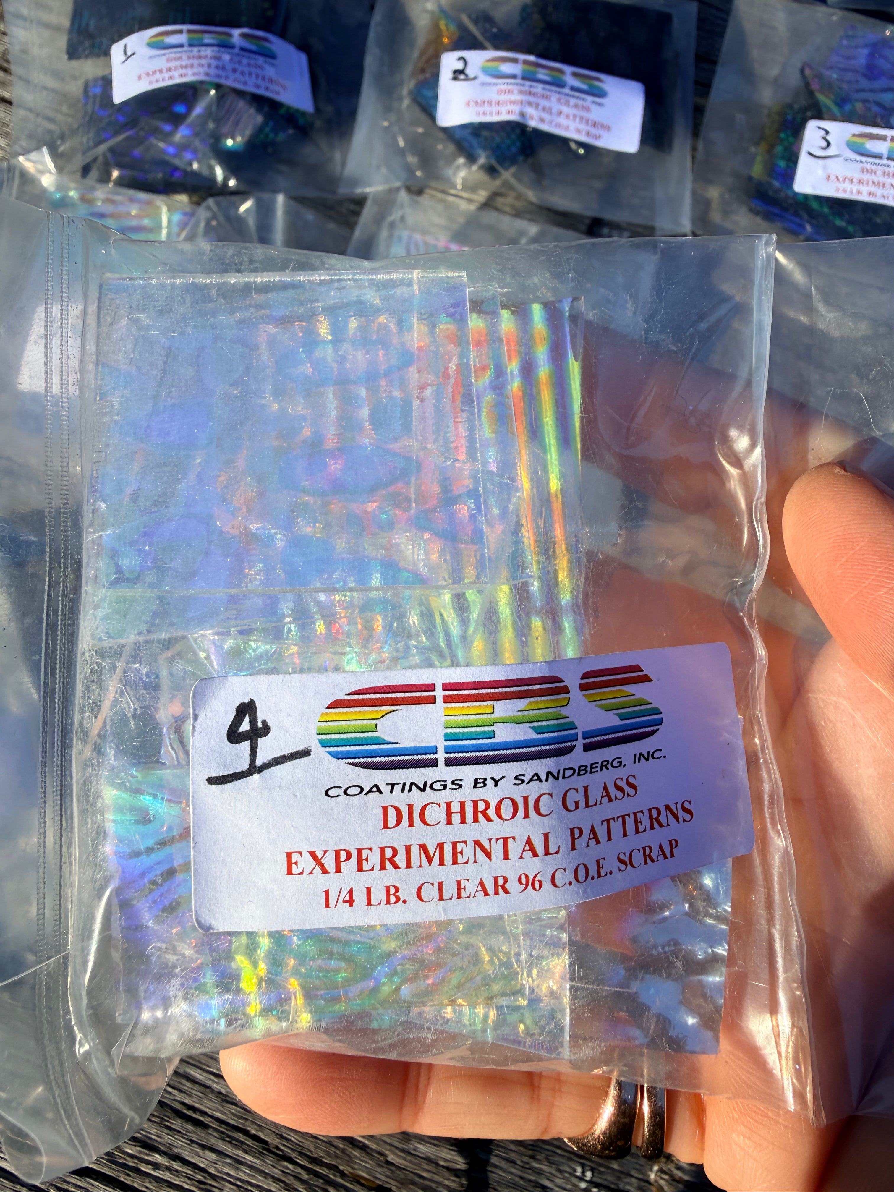 Dichroic glass Experimental Patterns COE 96 CLEAR Scrap