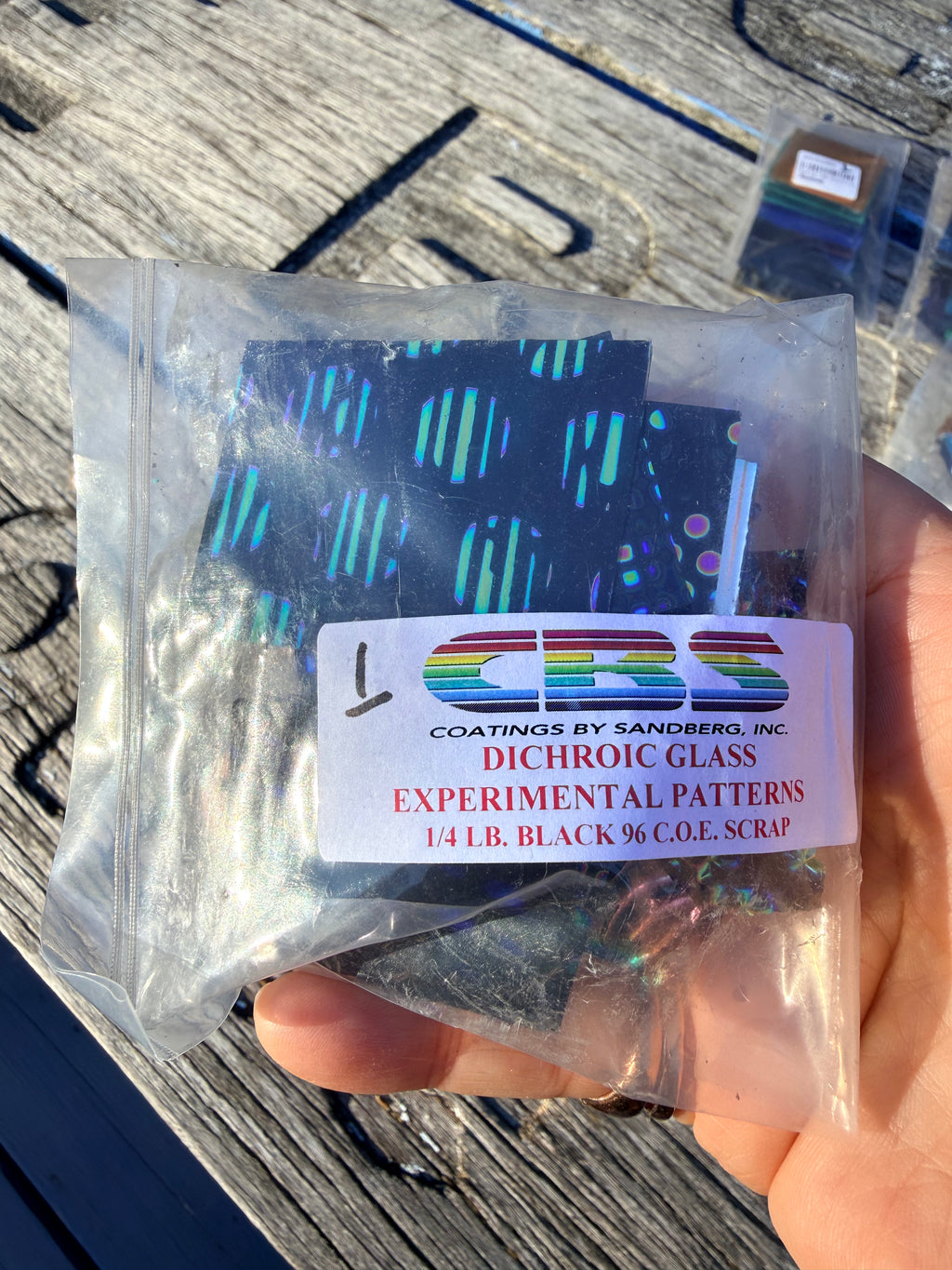 Dichroic glass Experimental Patterns COE 96 BLACK Scrap