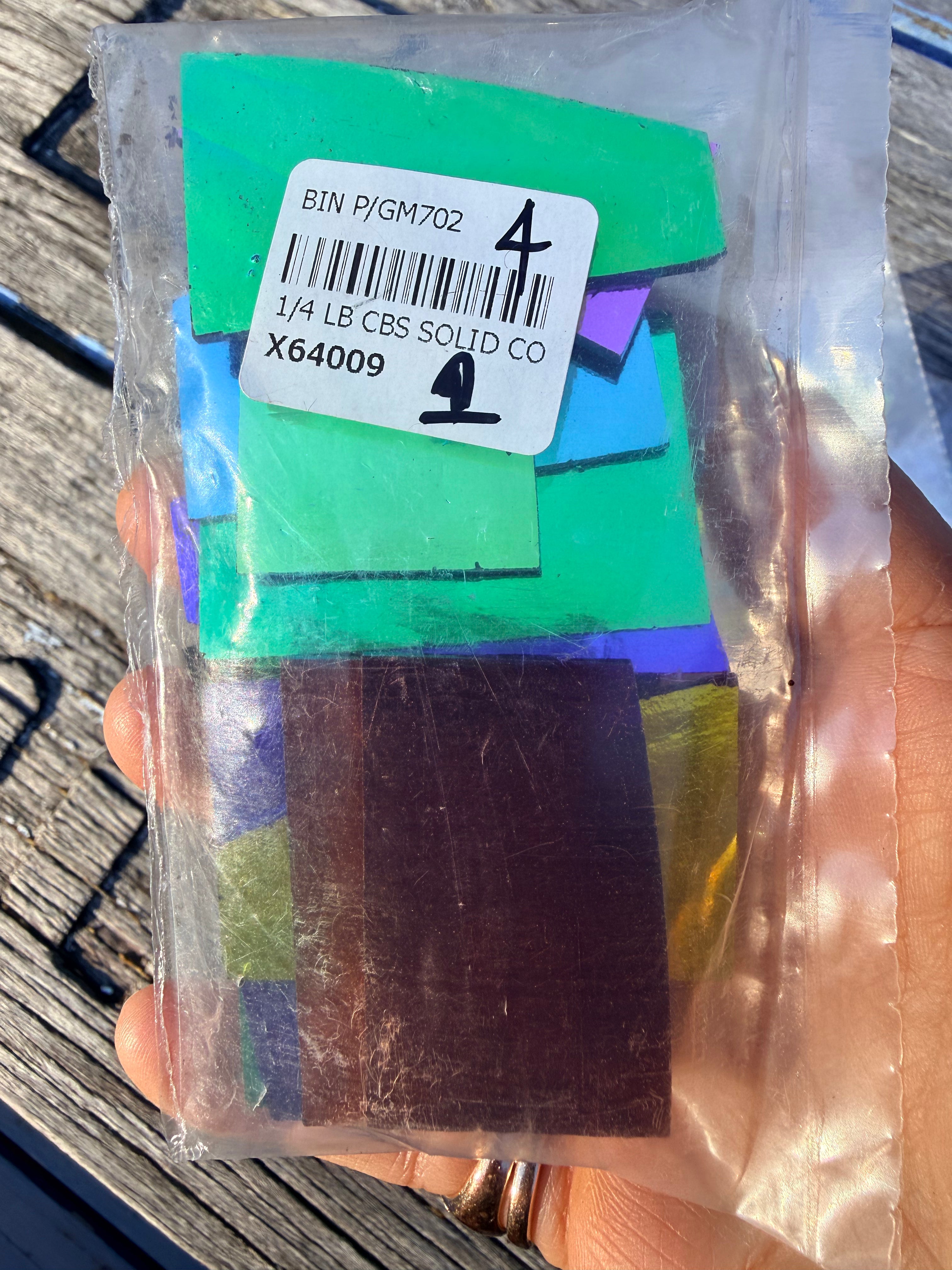 CBS Solid Colors Dichroic Scrap On Thin Black - 96 COE - 116 Grams