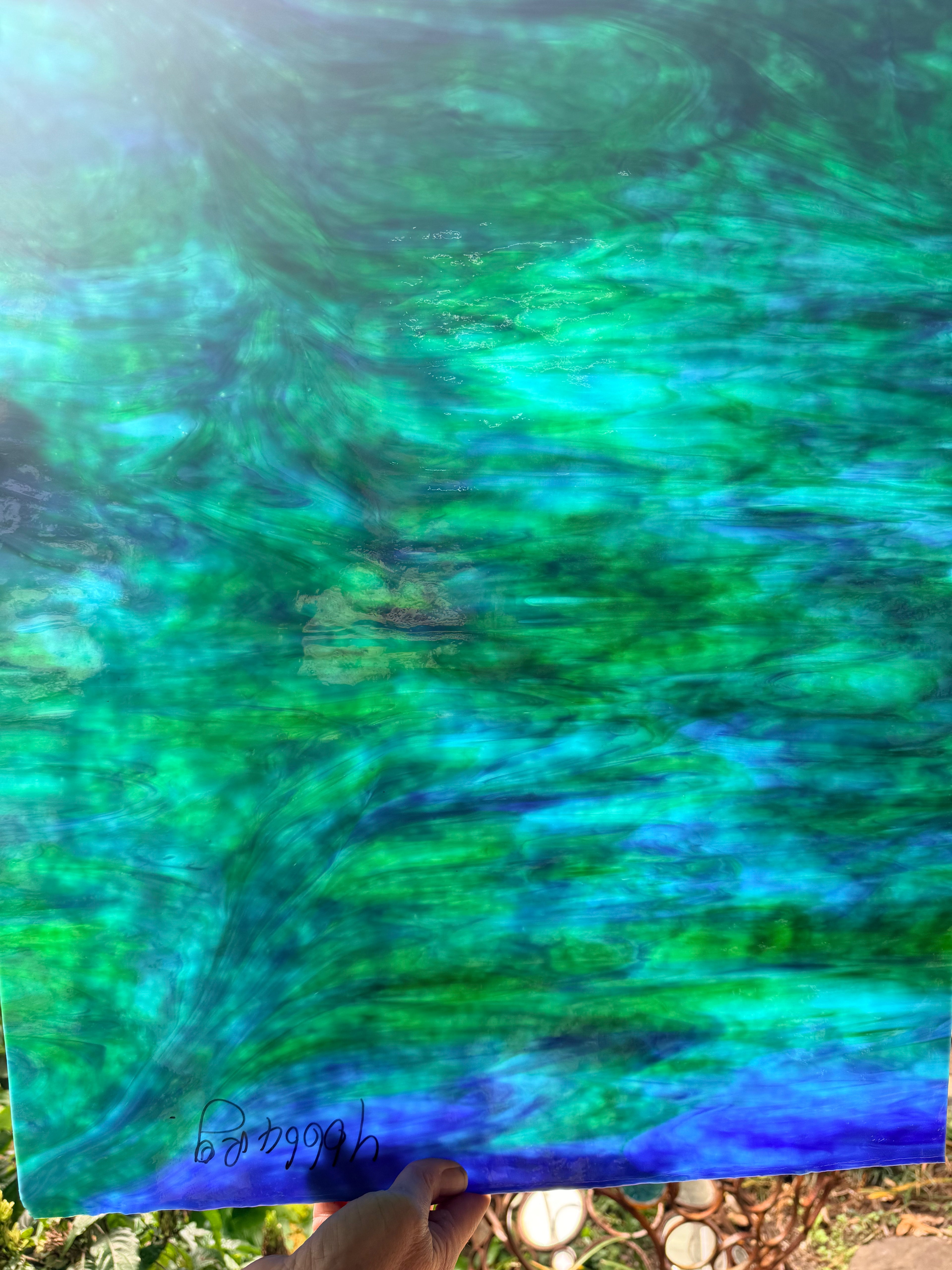 Youghiogheny Turquoise, Cobalt Blue, Green Mottled - Y6664RG
