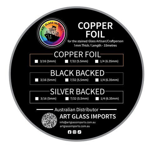 1/4 - 6.35mm Copper Backed Copperfoil