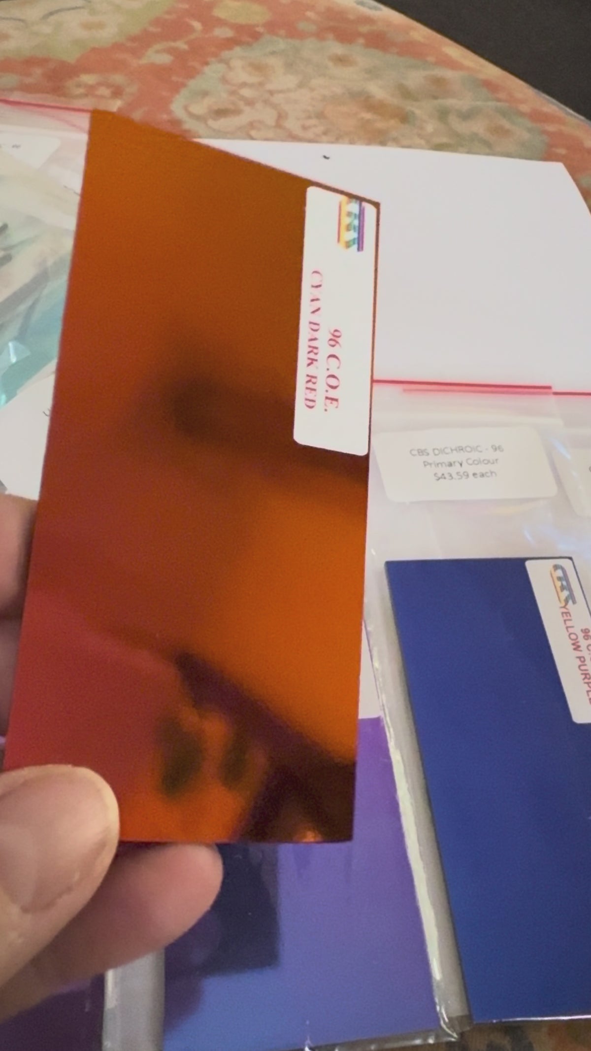 CBS Dichroic COE 96 Primary Colours - Various colours