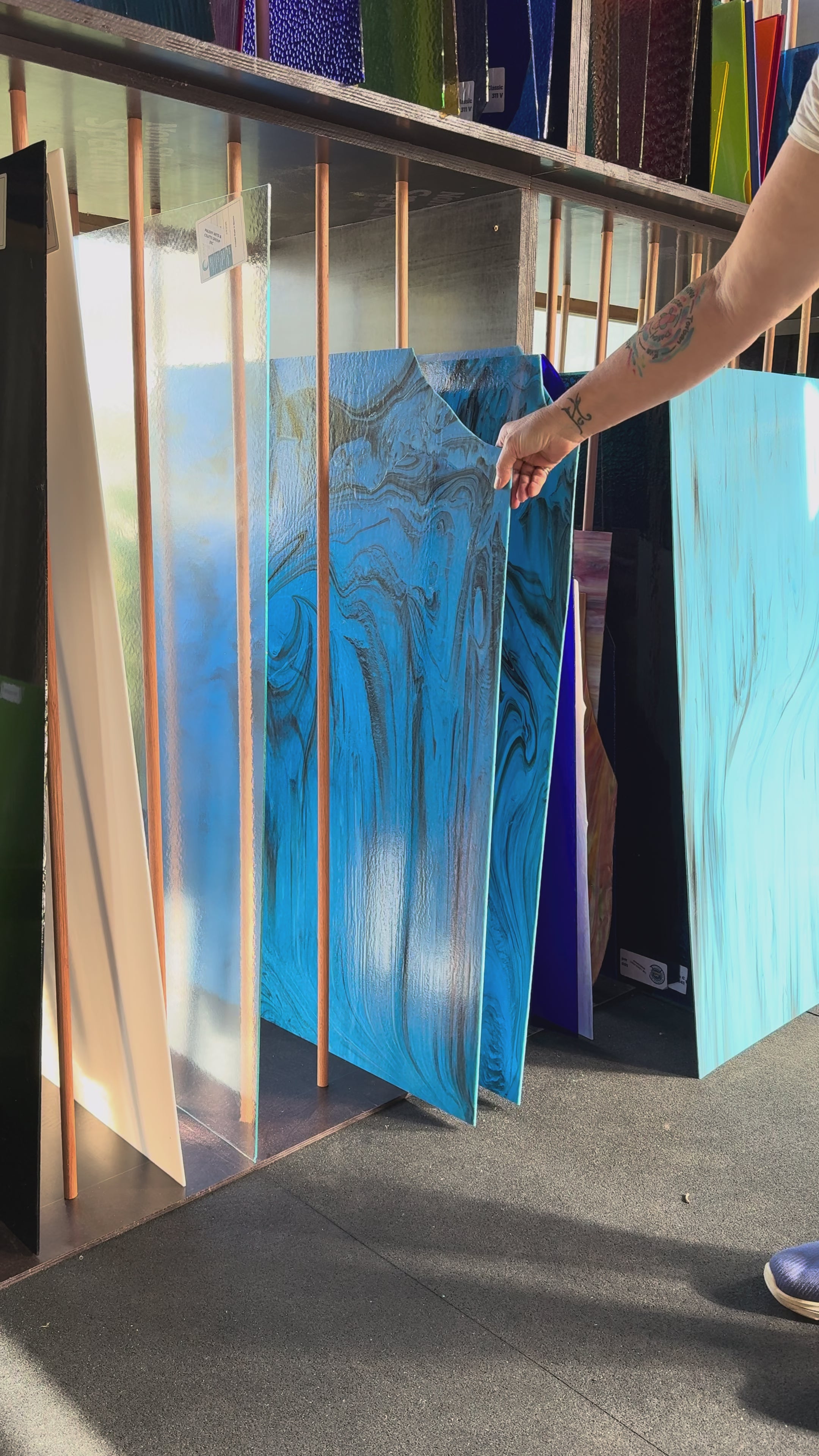 Wissmach Prisma Reactive Blue-Black, Fusible Glass (96-38)- Available now